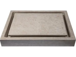 Rectangular Infinity Pool Sink in Polished Penny Grey Marble