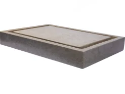 Rectangular Infinity Pool Sink in Polished Penny Grey Marble