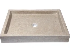 Rectangular Infinity Pool Sink in Polished Penny Grey Marble
