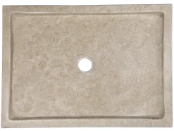 Rectangular Infinity Pool Sink in Polished Penny Grey Marble