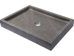 Rectangular Infinity Pool Sink in Honed Pietra Grey Marble