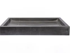 Rectangular Infinity Pool Sink in Honed Pietra Grey Marble