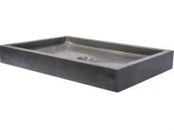 Rectangular Infinity Pool Sink in Honed Pietra Grey Marble