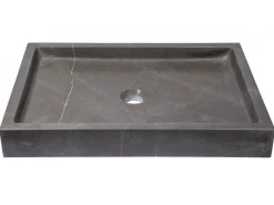 Rectangular Infinity Pool Sink in Honed Pietra Grey Marble