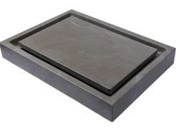 Rectangular Infinity Pool Sink in Honed Pietra Grey Marble