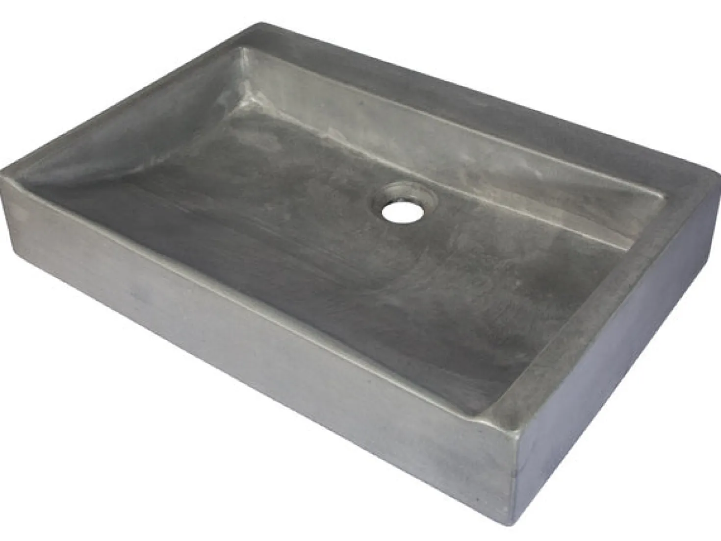 Rectangular Sloped Concrete Vessel Sink in Dark Gray