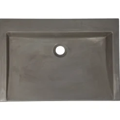 Rectangular Sloped Concrete Vessel Sink in Dark Gray