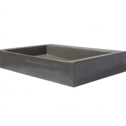 Rectangular Sloped Concrete Vessel Sink in Dark Gray