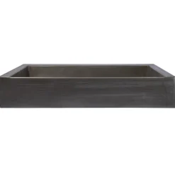 Rectangular Sloped Concrete Vessel Sink in Dark Gray