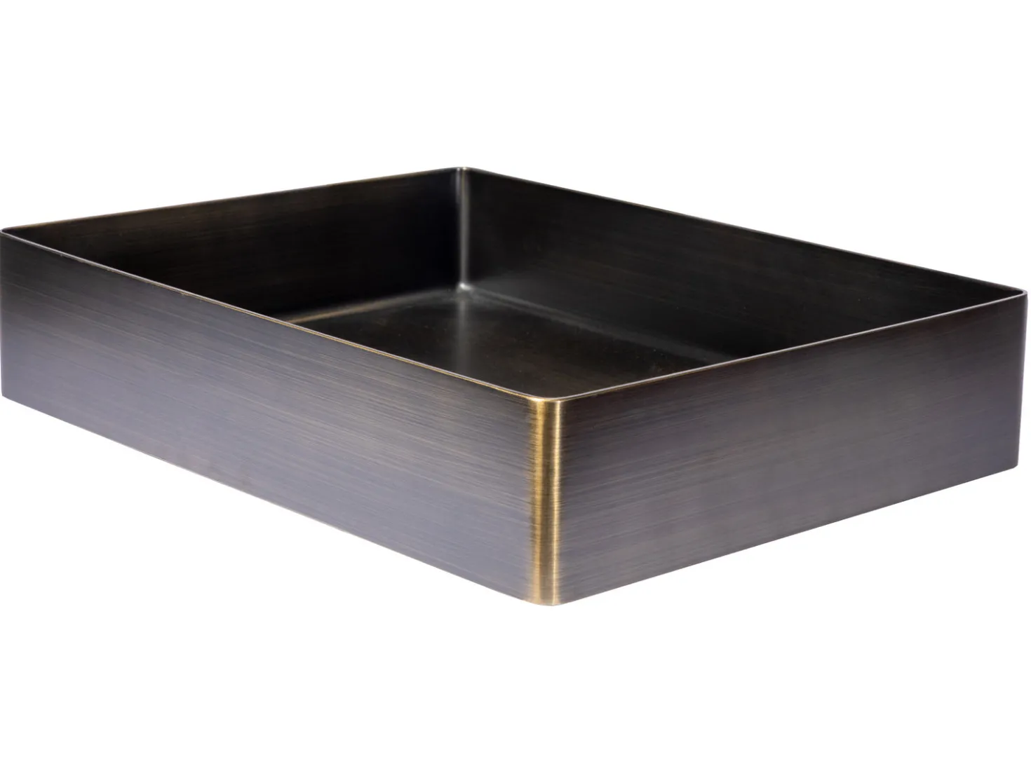 Rectangular 19" x 14 1/2" Stainless Steel Bathroom Vessel Sink with Drain in Antique Gold