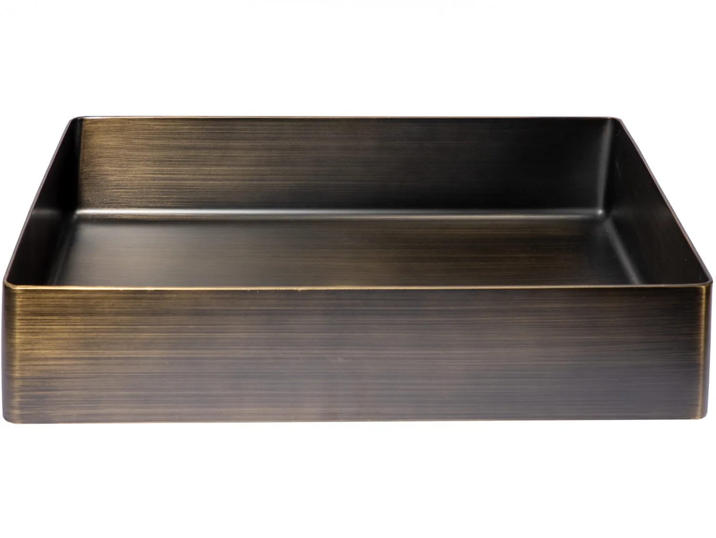 Rectangular 19" x 14 1/2" Stainless Steel Bathroom Vessel Sink with Drain in Antique Gold
