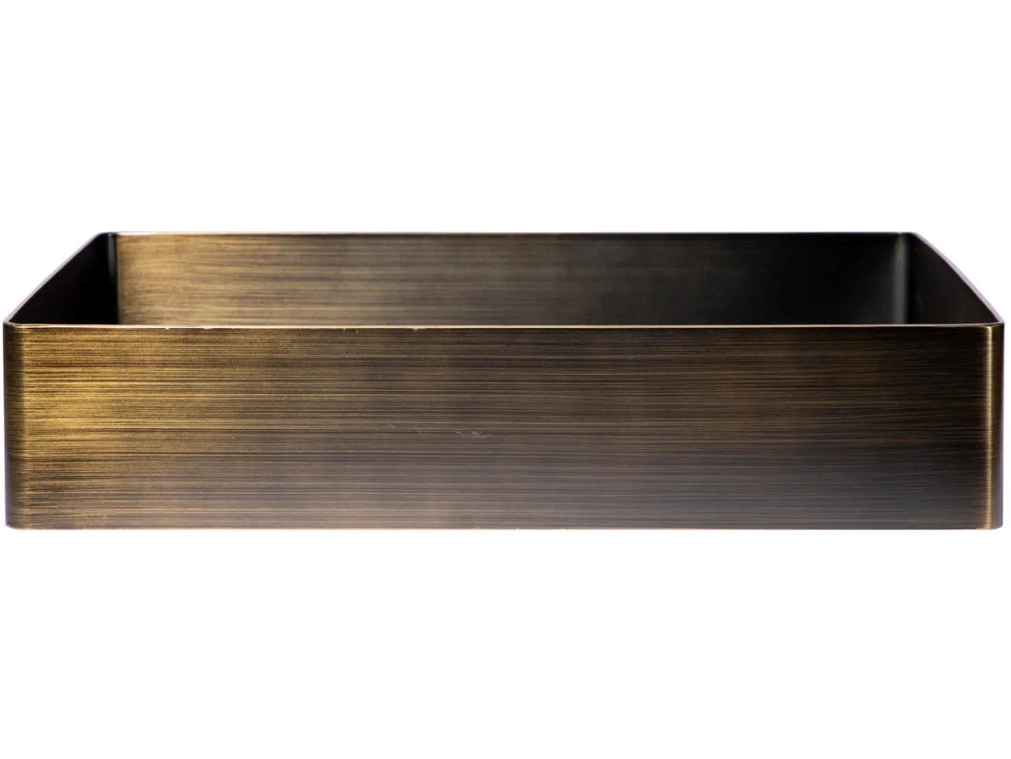 Rectangular 19" x 14 1/2" Stainless Steel Bathroom Vessel Sink with Drain in Antique Gold