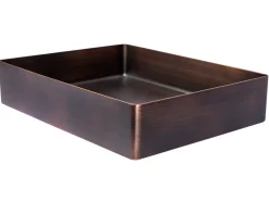 Rectangular 19 x 14 1/2" Stainless Steel Bathroom Vessel Sink with Drain in Bronze