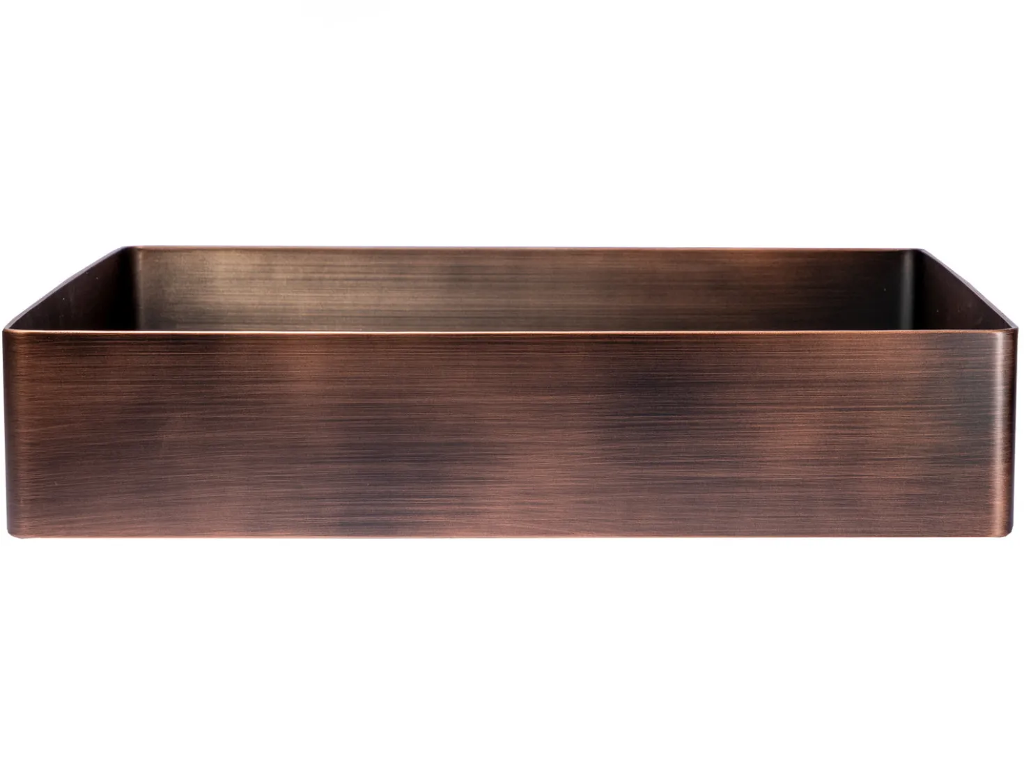 Rectangular 19 x 14 1/2" Stainless Steel Bathroom Vessel Sink with Drain in Bronze