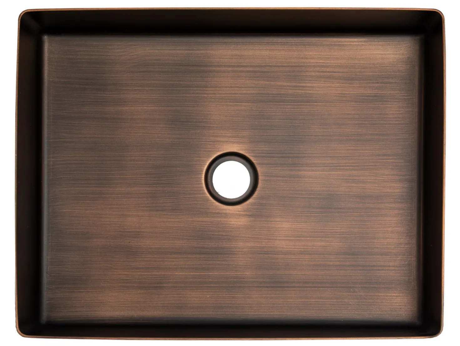 Rectangular 19 x 14 1/2" Stainless Steel Bathroom Vessel Sink with Drain in Bronze