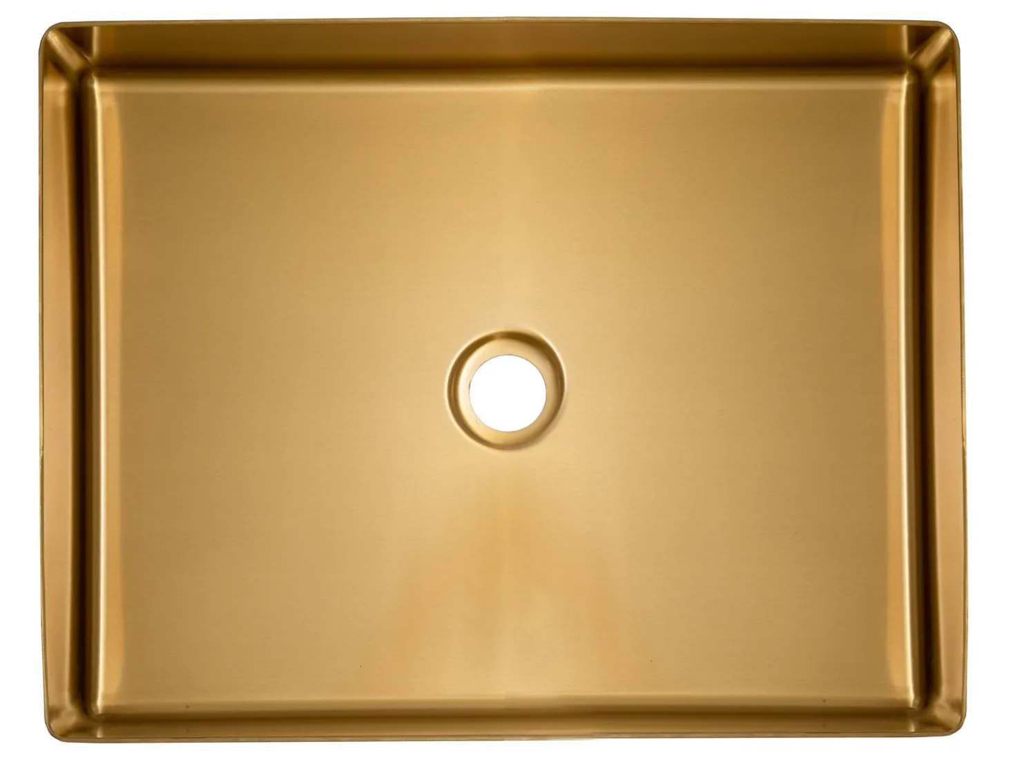 Rectangular 19" x 14 1/2" Stainless Steel Bathroom Vessel Sink with Drain in Gold