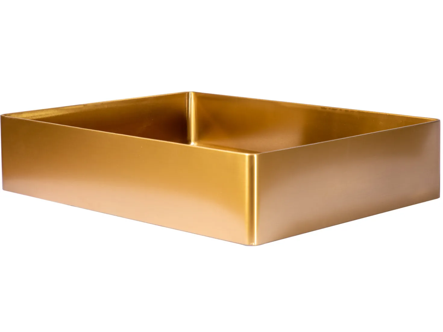 Rectangular 19" x 14 1/2" Stainless Steel Bathroom Vessel Sink with Drain in Gold