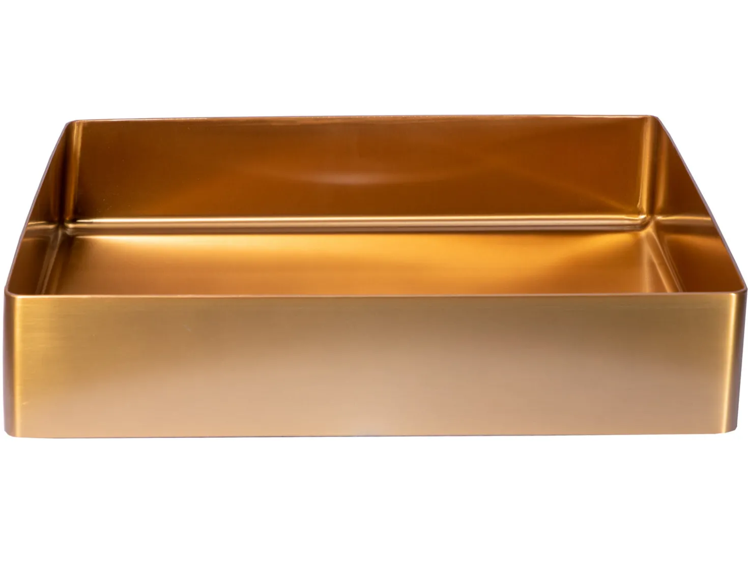 Rectangular 19" x 14 1/2" Stainless Steel Bathroom Vessel Sink with Drain in Rose Gold