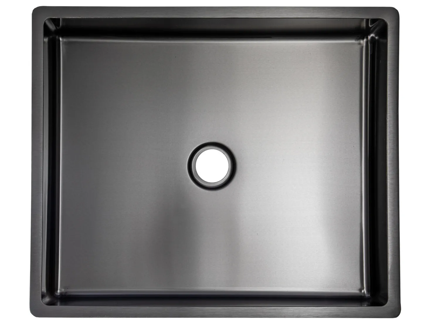 Rectangular 18 3/4 x 15 3/4" Thick Rim Stainless Steel Bathroom Vessel Sink with Drain in Black
