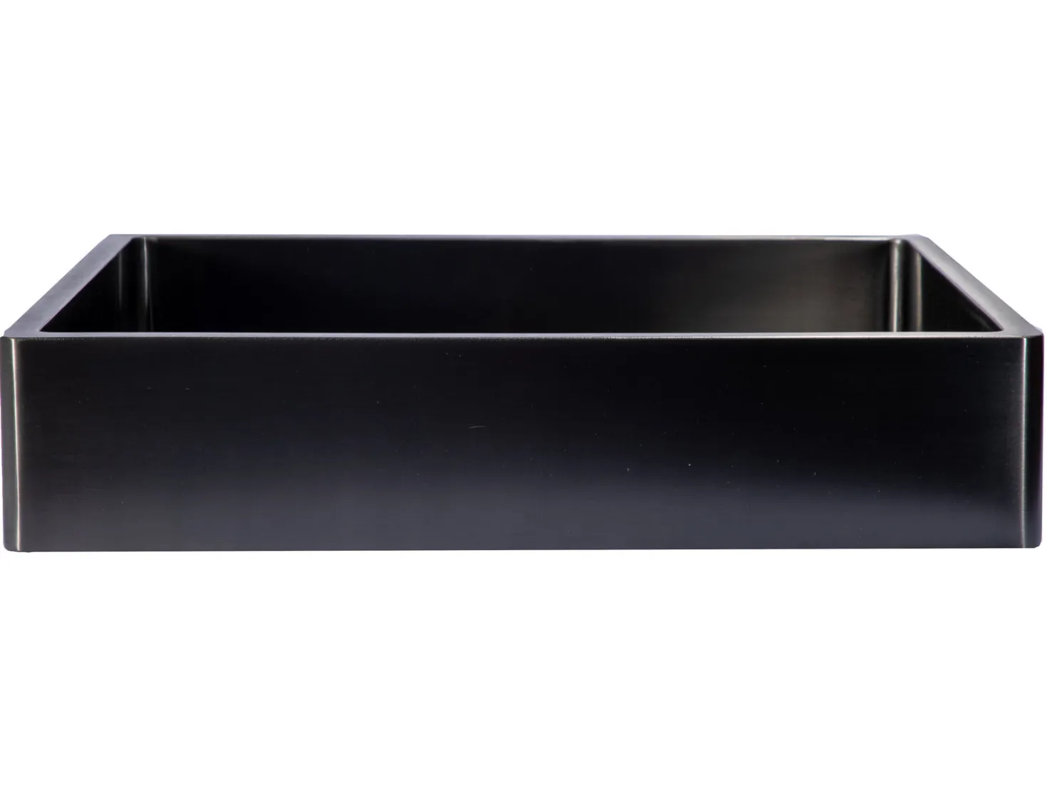 Rectangular 18 3/4 x 15 3/4" Thick Rim Stainless Steel Bathroom Vessel Sink with Drain in Black