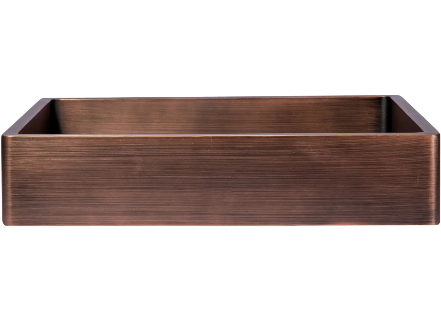 Rectangular 18 3/4" x 15 3/4" Thick Rim Stainless Steel Bathroom Vessel Sink with Drain in Bronze