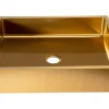 Rectangular 18 3/4" x 15 3/4" Thick Rim Stainless Steel Bathroom Vessel Sink with Drain in Gold
