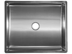Rectangular 18 3/4" x 15 3/4" Thick Rim Stainless Steel Bathroom Vessel Sink with Drain in Silver