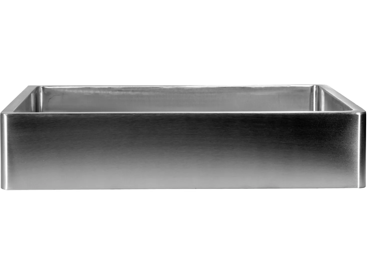 Rectangular 18 3/4" x 15 3/4" Thick Rim Stainless Steel Bathroom Vessel Sink with Drain in Silver
