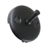 Round Bathtub Overflow Plate with Trip Lever in Matte Black
