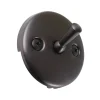 Round Bathtub Overflow Plate with Trip Lever in Oil Rubbed Bronze