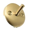 Round Bathtub Overflow Plate with Trip Lever in Brushed Brass
