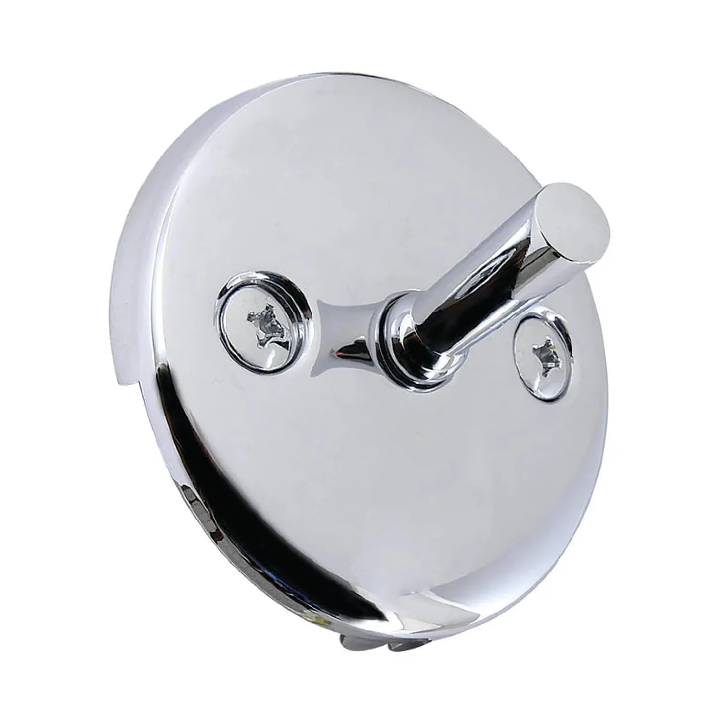 Round Bathtub Overflow Plate with Trip Lever in Chrome
