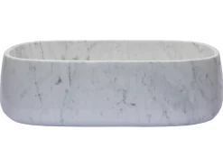 Rounded Rectangular Vessel Sink in Carrara Marble