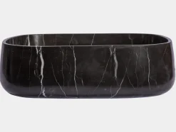 Rounded Rectangular Vessel Sink in Nero Marquino Marble