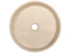 Rounded Vessel Sink in Beige Marble