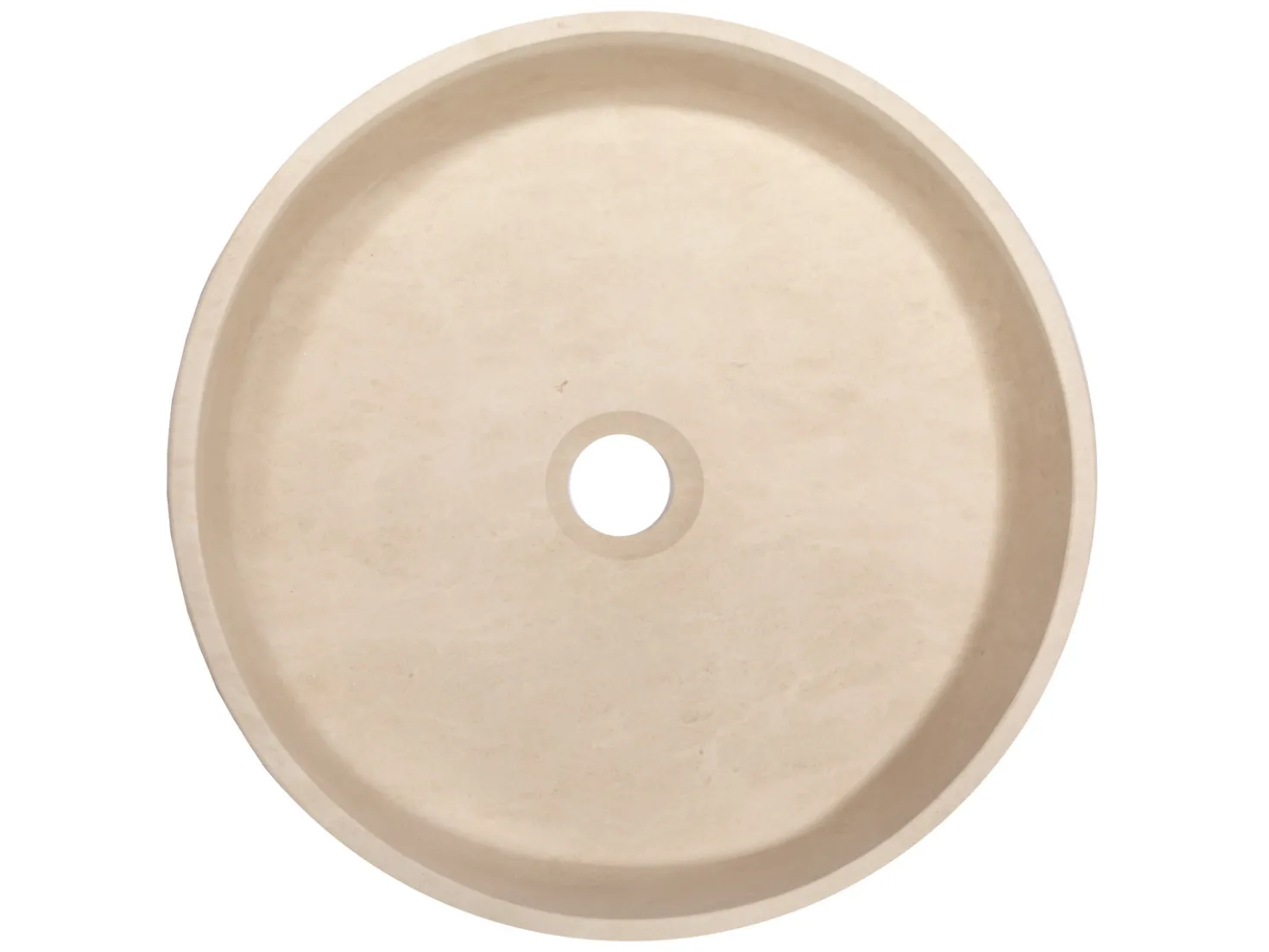 Rounded Vessel Sink in Beige Marble