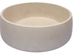 Rounded Vessel Sink in Beige Marble