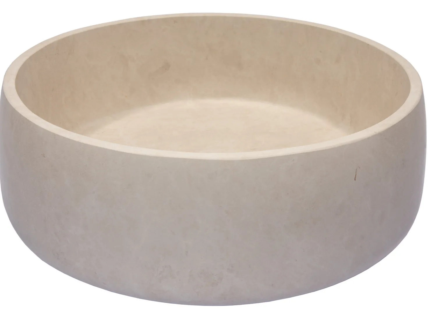 Rounded Vessel Sink in Beige Marble