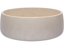 Rounded Vessel Sink in Beige Marble