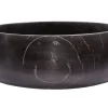 Rounded Vessel Sink in Nero Marquino Marble