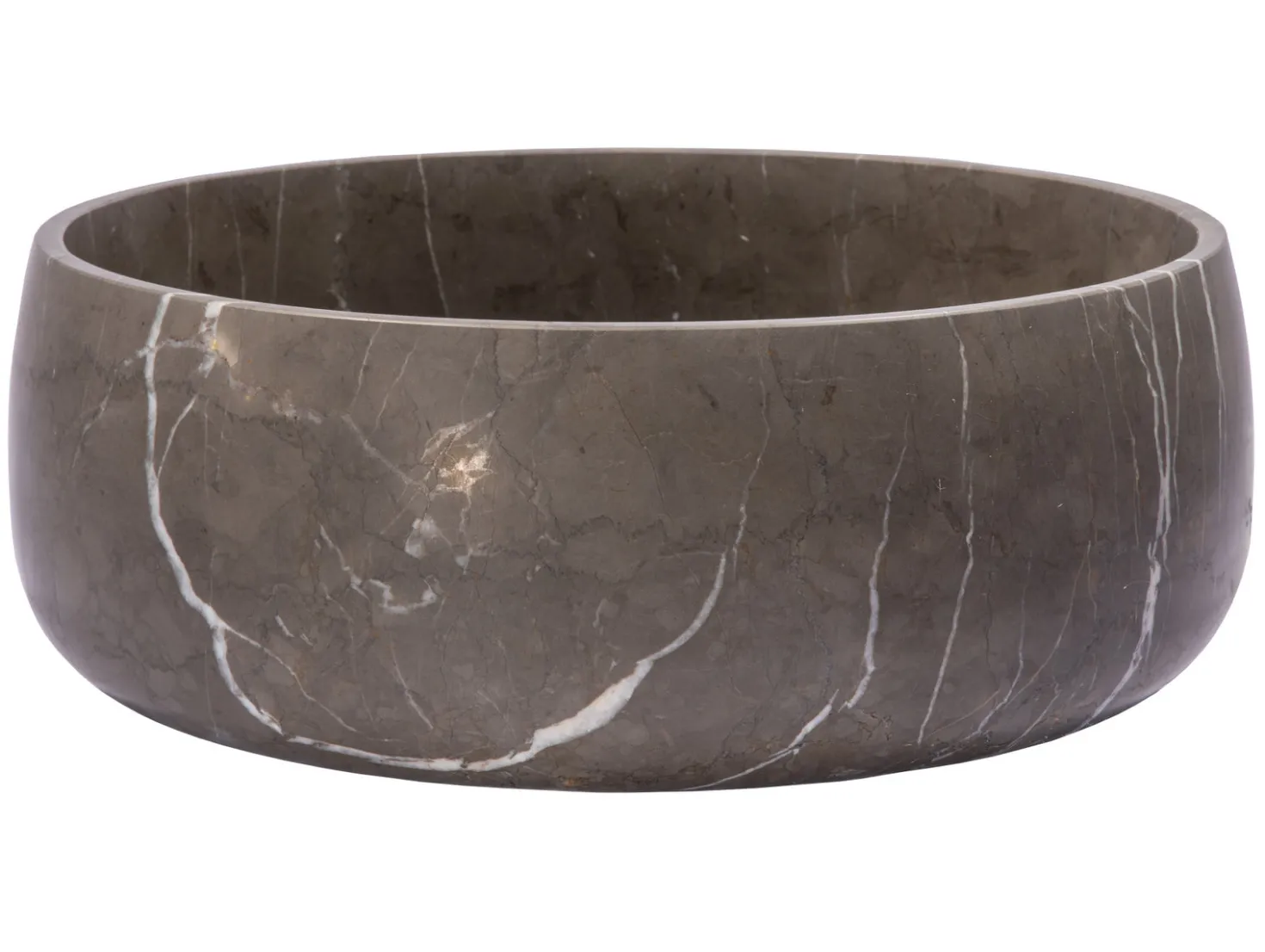 Rounded Vessel Sink in Pietra Grey Marble