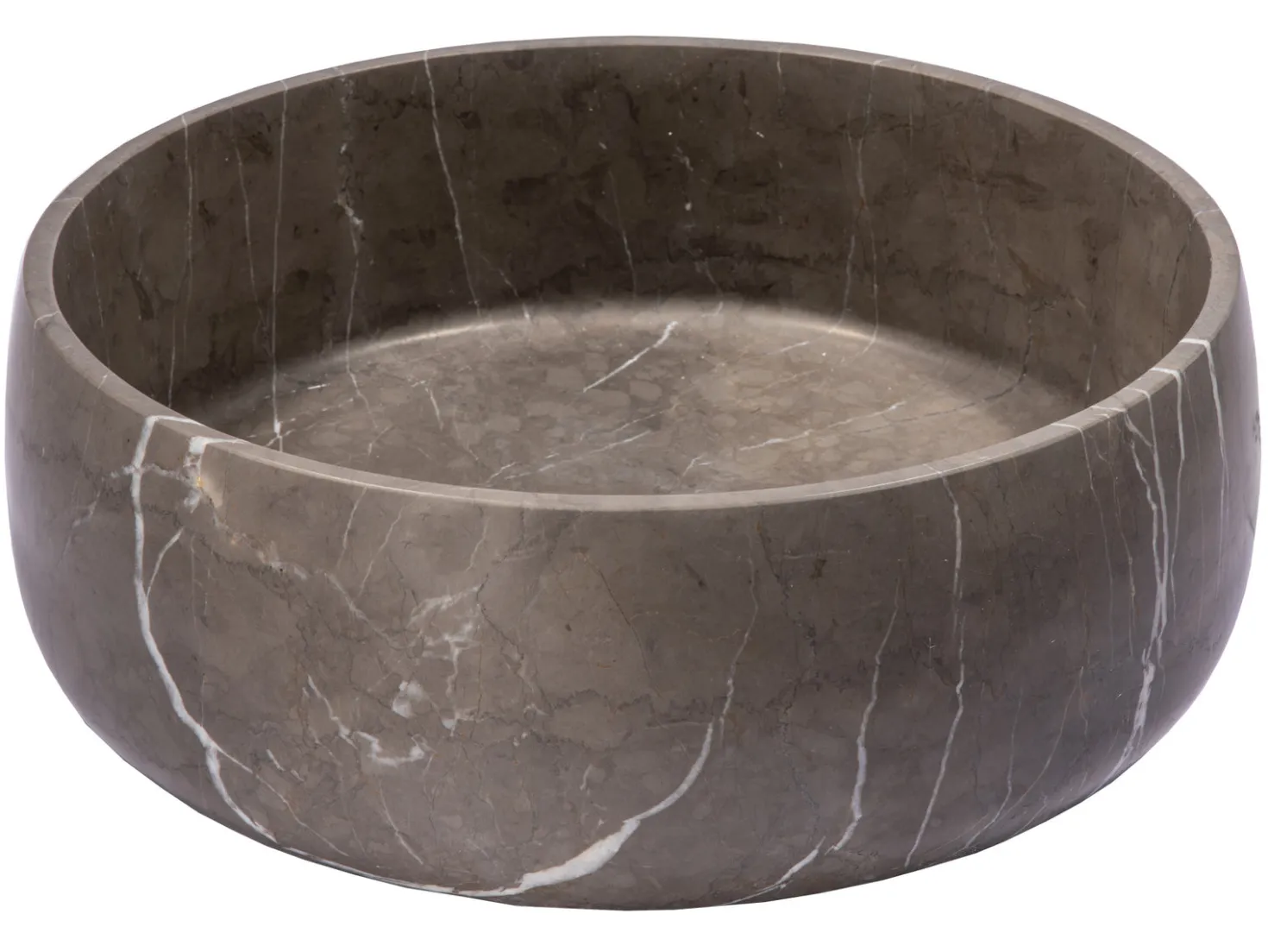 Rounded Vessel Sink in Pietra Grey Marble