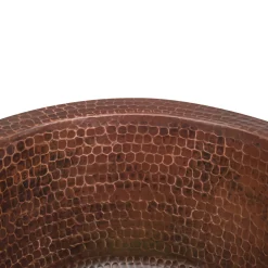 10" Round Hammered Copper Bar Sink with 2" Drain Opening