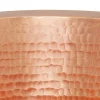 14" Round Hammered Copper Bar Sink with 2" Drain Opening in Polished Copper