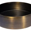 15" Round Stainless Steel Bathroom Vessel Sink with Drain in Antique Gold