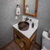 15" Round Stainless Steel Bathroom Vessel Sink with Drain in Bronze