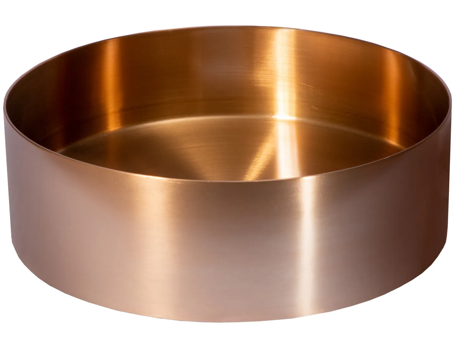 15" Round Stainless Steel Bathroom Vessel Sink with Drain in Rose Gold