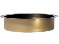 15" Round Stainless Steel Undermount Bathroom Sink with Drain in Antique Gold