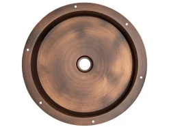 15" Round Stainless Steel Undermount Bathroom Sink with Drain in Bronze