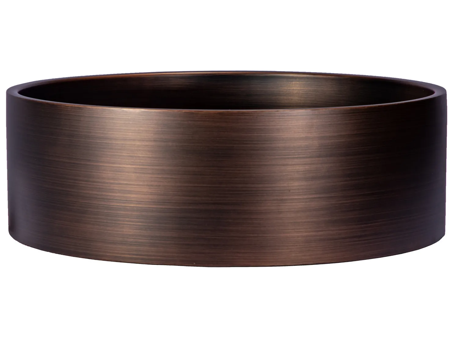 15 3/4" Round Thick Rim Stainless Steel Bathroom Vessel Sink with Drain in Bronze